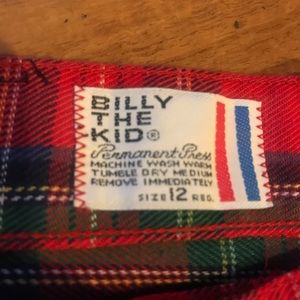Billy The Kid Tartan Plaid pants Christmas Vintage Steampunk size 12 Youth XXS